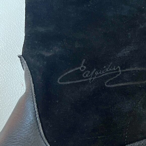 Vintage TED LAPIDUS Black & Tiger Print Leather & Suede Boots, Never Worn, 38/7 - Picture 7 of 10